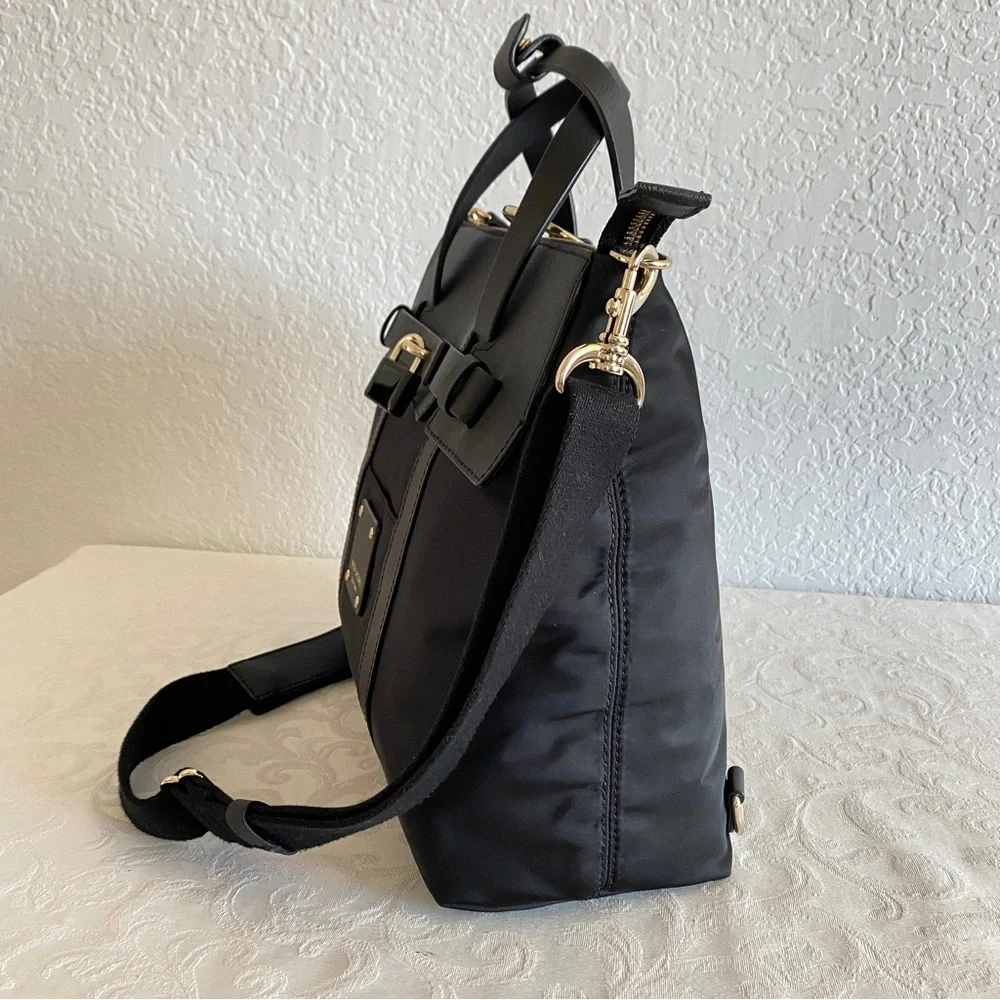 henri bendel black 3 way convertible backpack